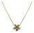 1950s French 18k Gold Mid-Century Flower Pendant Necklace With Diamonds For Sale