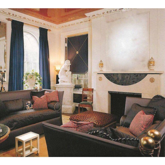 Vintage Illustrious Designer Ronn Jaffe Design Custom Silk Sofas - A Pair Has Been Fabricated for Aristotle Onassis For Sale In West Palm - Image 6 of 11