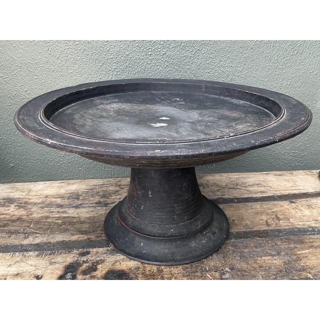 Vintage Balinese Turned Wood Pedestal Bowl For Sale In West Palm - Image 6 of 12