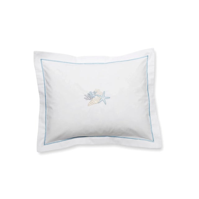 Traditional Shell Collection Boudoir Pillow Cover, Embroidered For Sale - Image 3 of 5