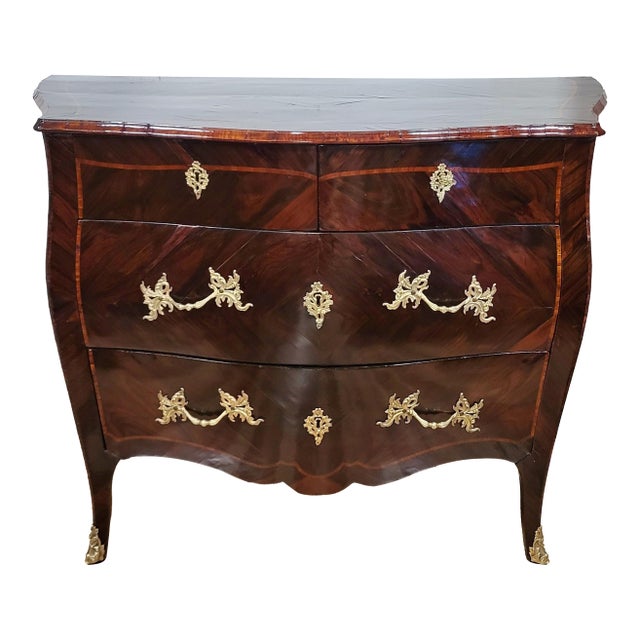 18th C Austrian Inlaid & Bronze Mounted Commode Dresser For Sale