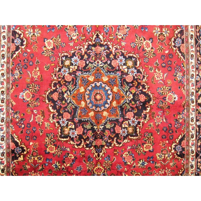 1950s Vintage Persian Meshed Oriental Rug, in Room size, w/ Central Medallion For Sale - Image 5 of 9
