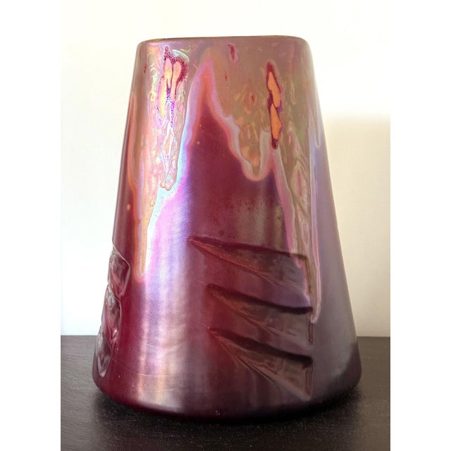 Art Nouveau Large French Ceramic Vase with Iridescent Glaze by Clement Massier For Sale - Image 3 of 18