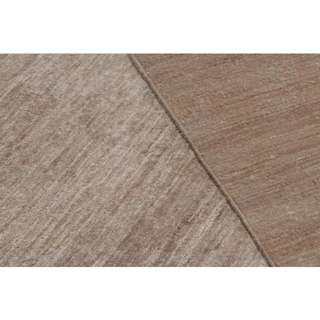 Beige Rug & Kilim’s Oversized Modern Textural Rug in Brown, White and Beige Striae - 12x16 For Sale - Image 8 of 8