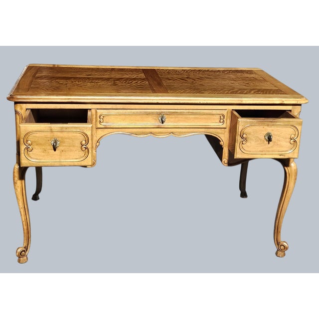 Mid 20th Century French Provincial Style Walnut Writing Desk For Sale - Image 9 of 11