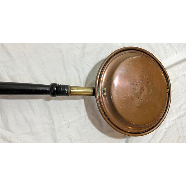 Copper & Brass 1800's Antique Bed Warmer For Sale - Image 4 of 7