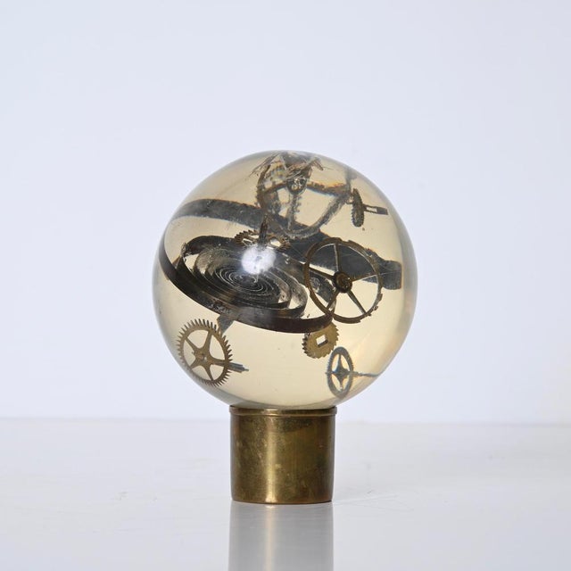 1970s Resin Exploded Clock Globe Sculpture by Pierre Giraudon, France, 1970s For Sale - Image 5 of 18