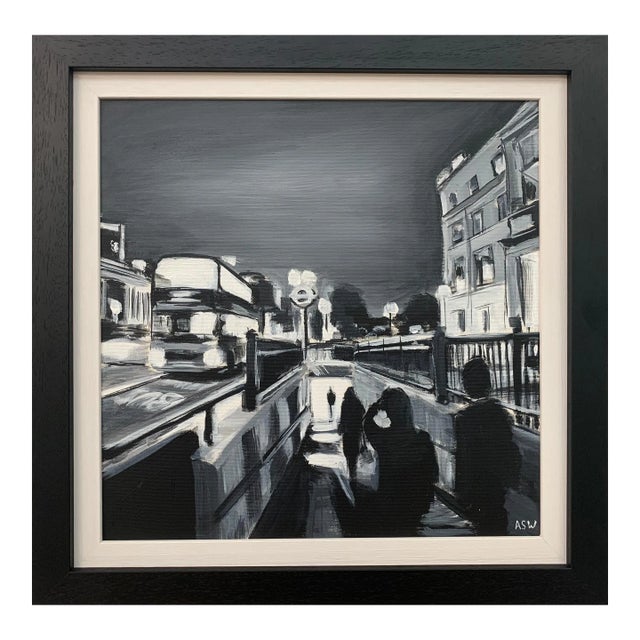 Black & White Hyde Park Corner London Underground by Contemporary British Artist For Sale