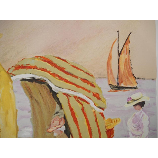 Ramon Dilley, Couple on the Beach, Original Signed Lithograph For Sale - Image 4 of 8