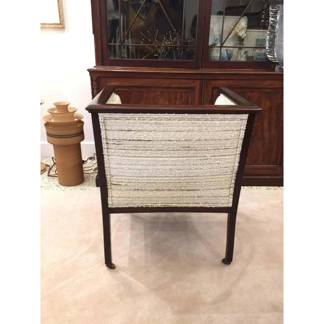 Beige Antique English Library Armchair For Sale - Image 8 of 11