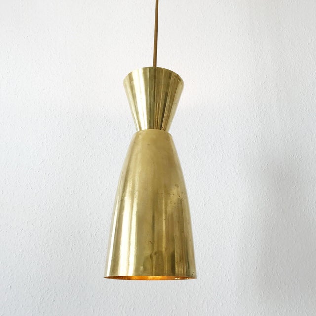 Mid-Century Modern Mid-Century Modern Diabolo Brass Pendant Light For Sale - Image 3 of 13