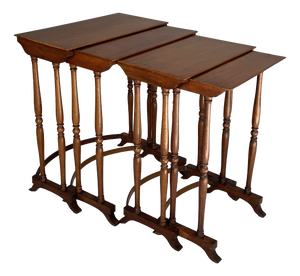 Italian Wooden Nesting Coffee Tables, Late 1800s, Set of 4
