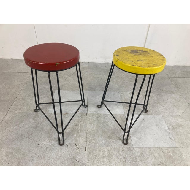 Set of Mid-Century Industrial Stools, 1950s For Sale - Image 6 of 11