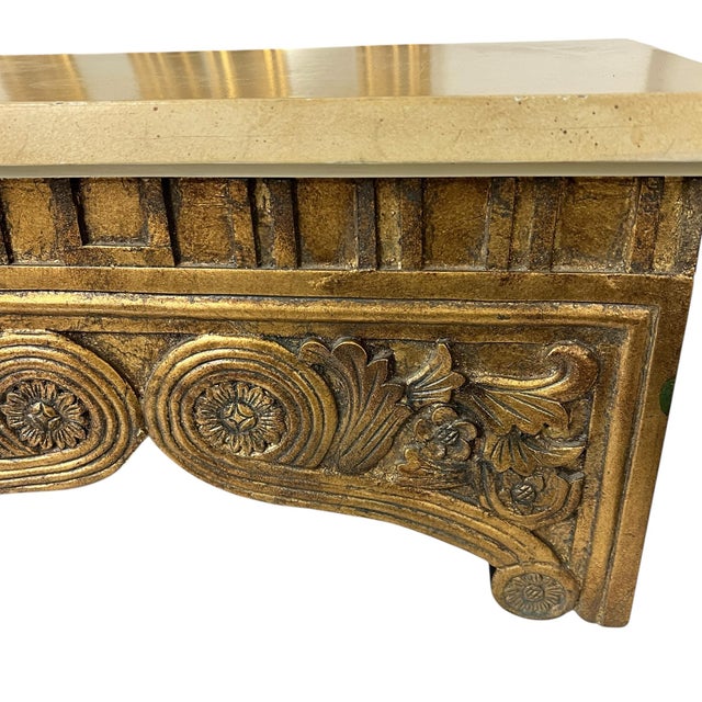 Vintage Large Carved Giltwood Florentine Style Decorative Box For Sale - Image 9 of 11