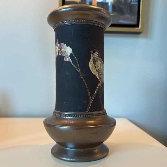 Late 19th Century Bretby Art Nouveau Vase With Birds and Flowers For Sale - Image 5 of 9