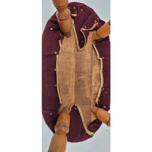 1940s 1940s Vintage Needlepoint Low Stool For Sale - Image 5 of 7