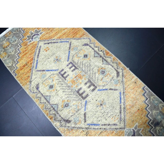 Small Decorative Handmade Rug, 1960 For Sale - Image 3 of 6