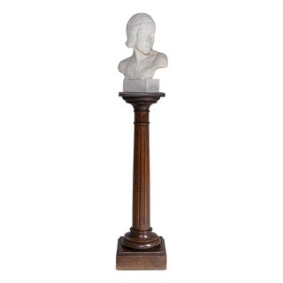 19th Century French Oak Pedestal In Original Patina For Sale