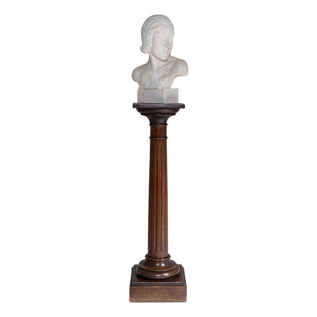 19th Century French Oak Pedestal In Original Patina For Sale