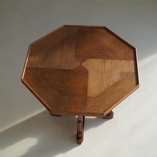 Amsterdam School Expressionist Table with Octagonal Top, Netherlands, 1920s For Sale - Image 10 of 17