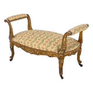 Louis XVI Style Giltwood Window Seat, 19th C. For Sale