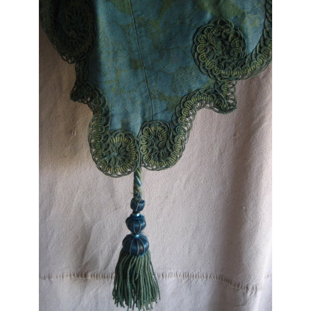 Mid 19th Century Napoleon III Bleu Silk Valence For Sale - Image 11 of 14