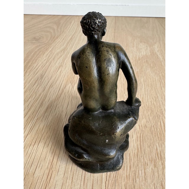 Classical Grand Tour Style Cast Bronze Seated Hermes (Mercury at Rest) Sculpture For Sale In Chicago - Image 6 of 10