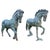 Blue Italian Horses in Bronze, Early 20th Century, Set of 2 For Sale - Image 8 of 8