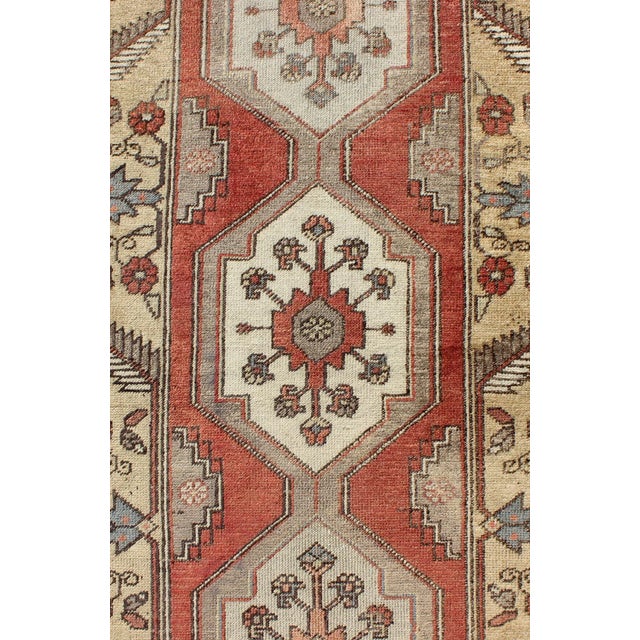 Mid 20th Century Narrow Runner Vintage Turkish Oushak Runner 2'6 X 12'6 For Sale - Image 5 of 8