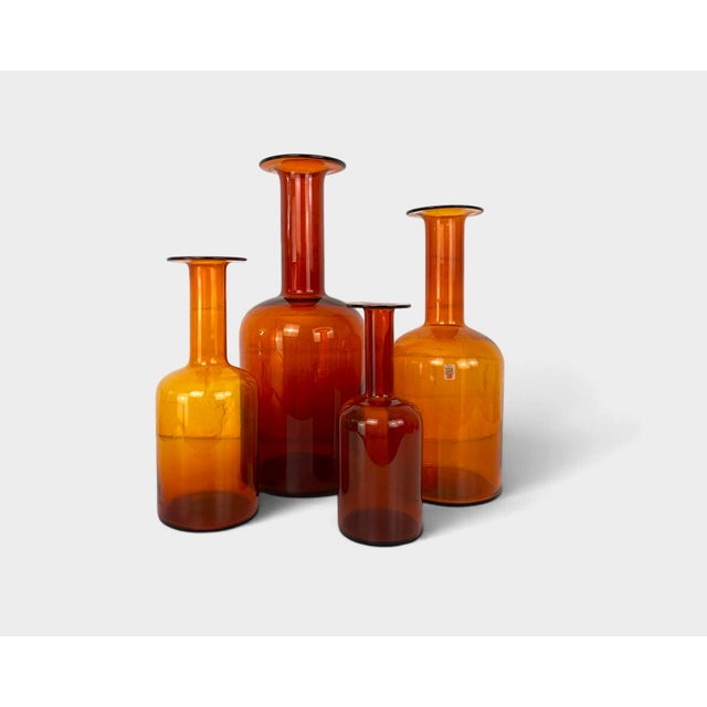 Amber Floor Vase Vases by Otto Brauer for Holmegaard, Denmark, 1960s, Set of 4 For Sale - Image 13 of 13