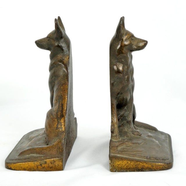 1920s Pair of German Shepherd Bookends Cast Iron Circa 1925 For Sale - Image 5 of 10