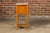 French 19th Century Pine Faux Bamboo Side Table with Marble Top, Door and Drawer For Sale - Image 9 of 12