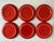 Set of 6 Red Gerz West German Pottery Small Plates For Sale - Image 9 of 11