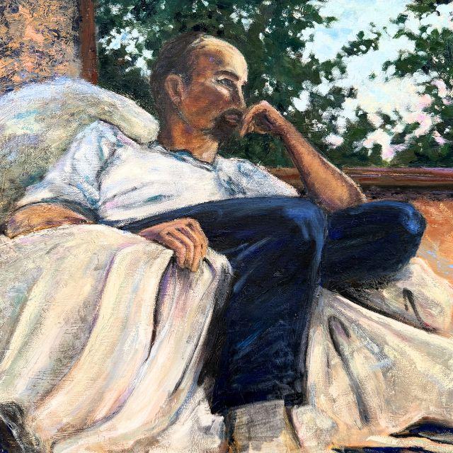 Realism Late 20th Century Original Oil on Canvas, "Meditation", Don Zenas (American, 20th Century), Holland, Michigan For Sale - Image 3 of 16