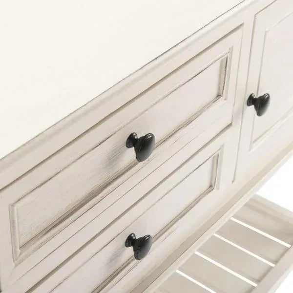 Safavieh Tate 2 Drawer 2 Door Console Table - Distressed/White For Sale - Image 9 of 11