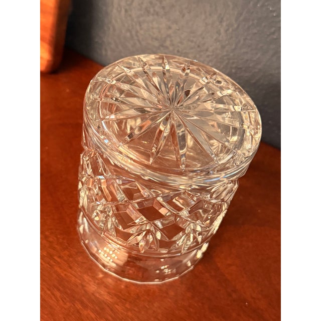 Vintage Crystal Cut Glass Biscuit - Cookie - Candy Jar - Pineapple Cut For Sale - Image 10 of 14
