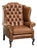 Chesterfield Cowhide Wing Armchair In Light Brown For Sale