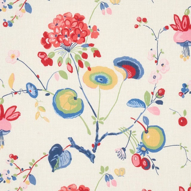 Abstract Sample - Schumacher Vasily Linen Fabric in Multi For Sale - Image 3 of 6