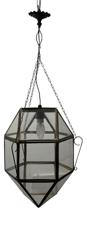Vintage Pendant in Glass and Bronze, 1950s