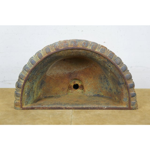 Metal Late 20th Century Neoclassical Cast Iron Wall Lavabo For Sale - Image 7 of 14