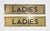 Traditional Vintage Brass Ladies Restroom Commercial Wall Sign For Sale - Image 3 of 3