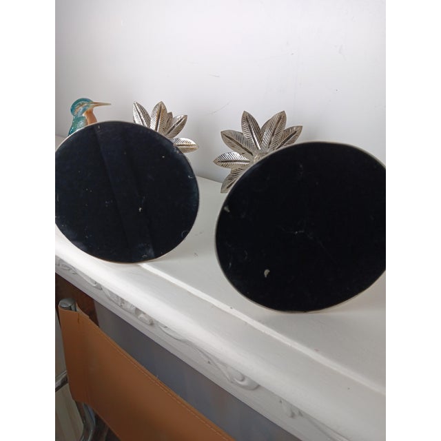 Palm Tree Candleholders in Silver-Plated Metal, 1980s, Set of 2 For Sale - Image 4 of 8