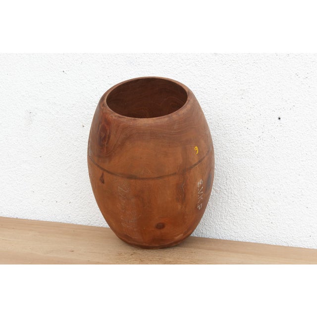 Farmhouse 16" Tall Antique Market Wood Pot For Sale - Image 3 of 6