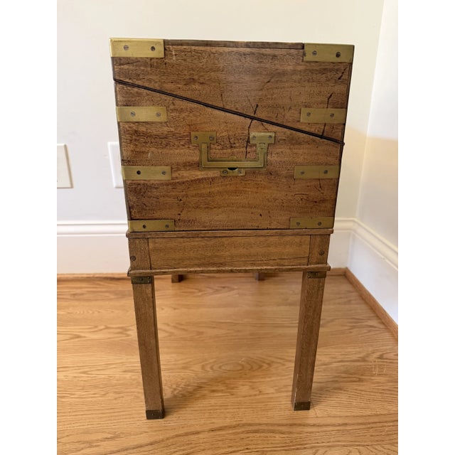 Campaign Campaign Writing Chest on Stand For Sale - Image 3 of 9