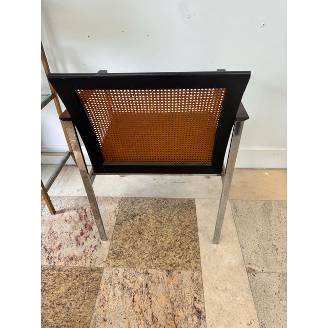 Set of Twelve Mid 20th Century Paul McCobb for Lane Cane-Back Dining Chairs in Rosewood and Chrome For Sale In Miami - Image 6 of 12
