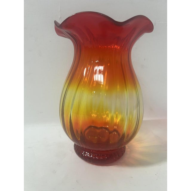 2-Tone Glass Baluster Vase, 20th Century For Sale - Image 3 of 7