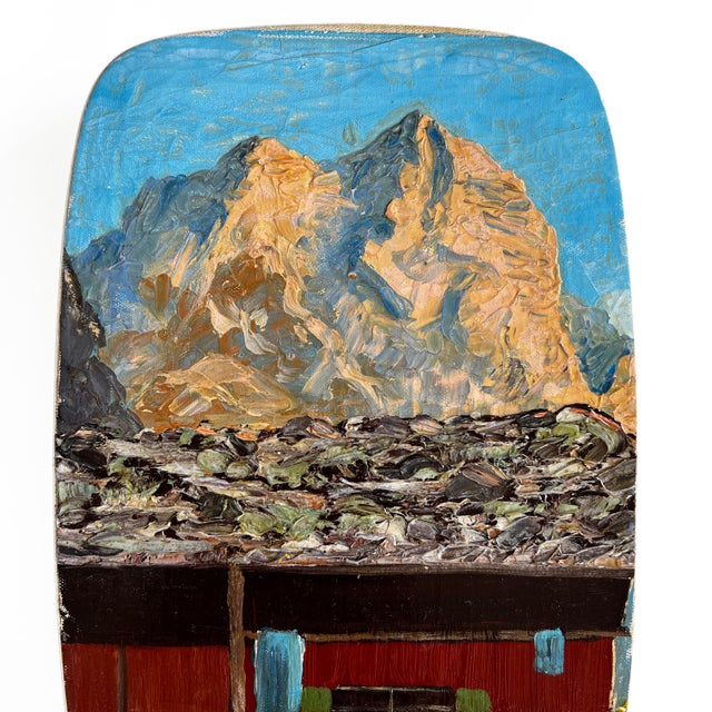 "Mountain Chalet" Original Wall Art Composition of Decorative Plates Painting Installation - Set of 8 For Sale - Image 12 of 18
