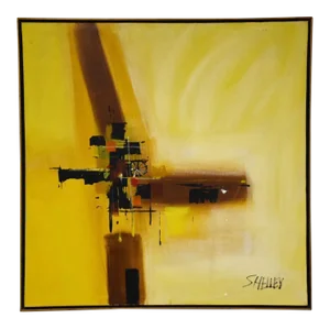 Abstract Oil on Canvas Original Painting Signed Shelley