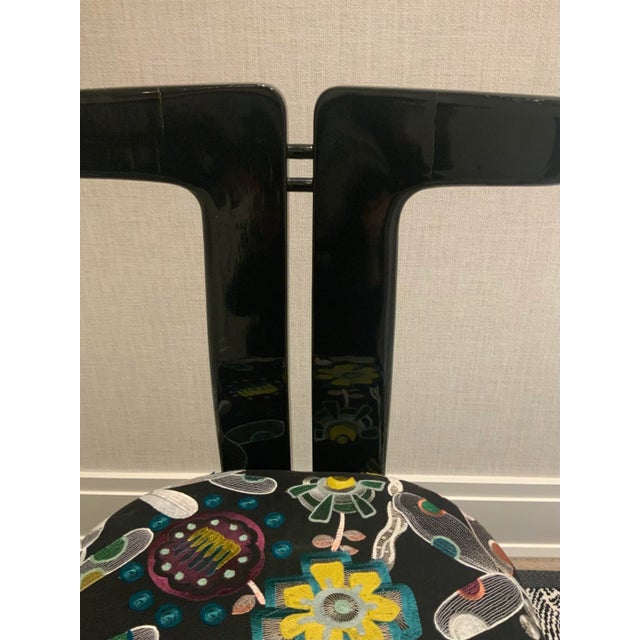 1970s Pierre Cardin Lacquer Chair With Pierre Frey Fabric For Sale In New York - Image 6 of 6