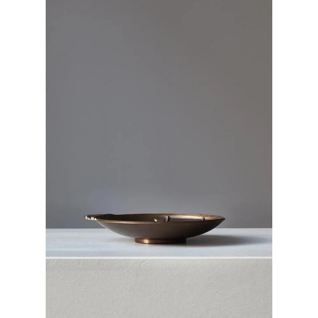 Metal Art Deco Genuine Ore Tray in Patinated Bronze, Denmark, 1930s For Sale - Image 7 of 11